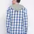 Blue printed cotton mens casual shirts