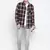 Black printed cotton mens casual shirts