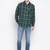 Green printed cotton mens casual shirts