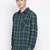 Green printed cotton mens casual shirts