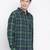 Green printed cotton mens casual shirts