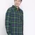 Green printed cotton mens casual shirts