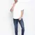 White printed cotton mens casual shirts