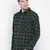 Green printed cotton mens casual shirts