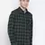 Green printed cotton mens casual shirts