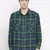 Green printed cotton mens casual shirts