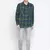Green printed cotton mens casual shirts