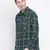 Green printed cotton mens casual shirts