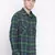 Green printed cotton mens casual shirts