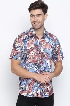 Multicolor printed cotton mens casual shirts