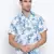 White printed cotton mens casual shirts