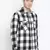 Black printed cotton mens casual shirts