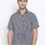Blue printed viscose mens casual shirts