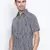 Blue printed viscose mens casual shirts
