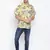 Yellow printed cotton mens casual shirts