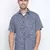 Blue printed viscose mens casual shirts