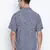 Blue printed viscose mens casual shirts