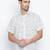 White printed viscose mens casual shirts