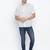White printed viscose mens casual shirts