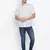 White printed viscose mens casual shirts
