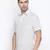 White printed viscose mens casual shirts