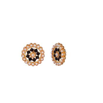 Exclusive Gold Plated Black Pearl Choker Necklace Set For Women 3