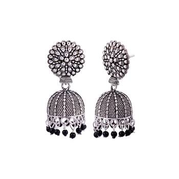 Flat Round Black Ghungroo Jhumka 2