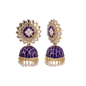 Flat Round Purple Ghungroo Jhumka 2