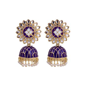 Flat Round Purple Ghungroo Jhumka 3