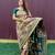 Green woven paithani silk saree with blouse