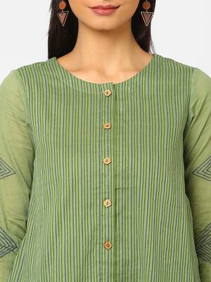 Olive printed cotton cotton-tops 5