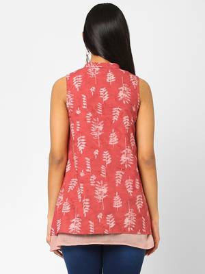Red printed cotton cotton-tops 2