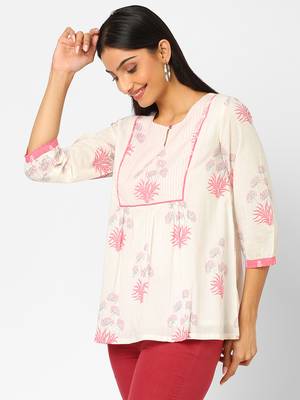 White printed cotton cotton-tops 4