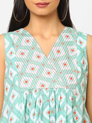 Green printed cotton cotton-tops 5