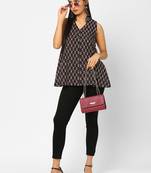 Black printed cotton cotton-tops