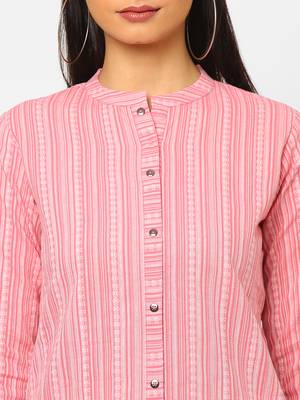 Pink woven cotton cotton-tops 5