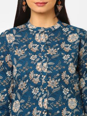 Blue printed cotton cotton-tops 5