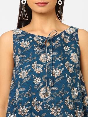 Blue printed cotton cotton-tops 5