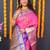 Pink hand woven pure kanchipuram silk saree with blouse