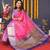 Pink hand woven pure kanchipuram silk saree with blouse