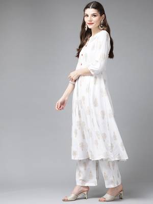 White printed rayon ethnic-kurtis 2