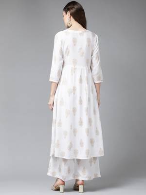 White printed rayon ethnic-kurtis 3