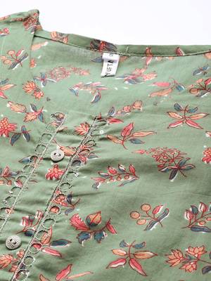 Green printed cotton ethnic-kurtis 4