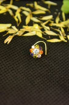 Designer Gold diamond nosering or nosepin