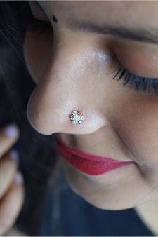 Designer Gold diamond nosering or nosepin