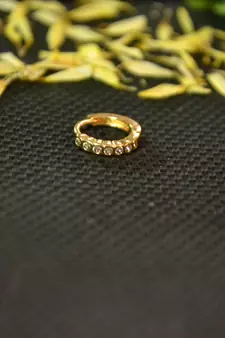 Designer Gold diamond nosering or nosepin