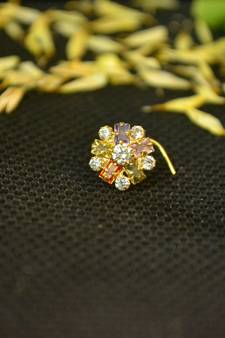 Designer Gold diamond nosering or nosepin