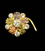 Designer Gold diamond nosering or nosepin