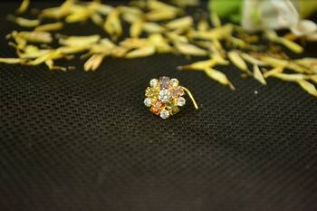 Designer Gold diamond nosering or nosepin 2