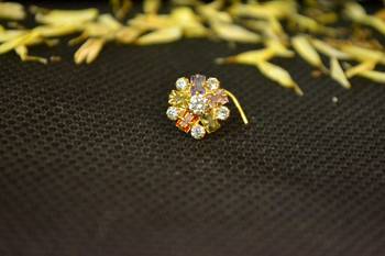 Designer Gold diamond nosering or nosepin 3